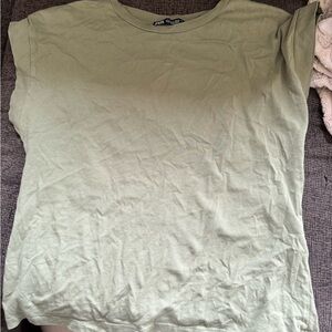 Zara Olive Green Crewneck Short Sleeve Tee